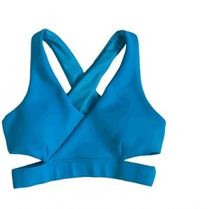 Cleo Harper Indy Bralet Workout Swim Sports Bra XS Blue (Missing Pads )